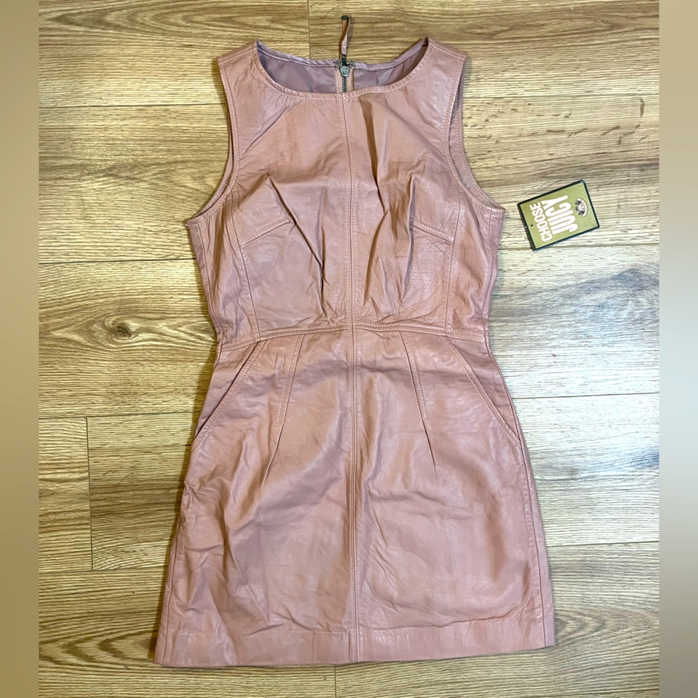 NWT Juicy Couture vintage 2010 - Dusty Pink Leather Mini Dress size 4
